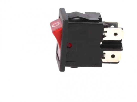 Switch rocker snap-in on/off rectangular red DPST 4A/250V IP40